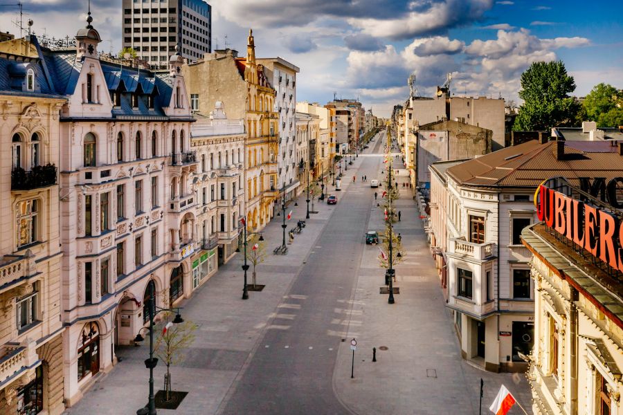 Łódź Poland Piotrowska Street